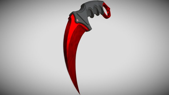 Karambit Knife Ruby 3D Model