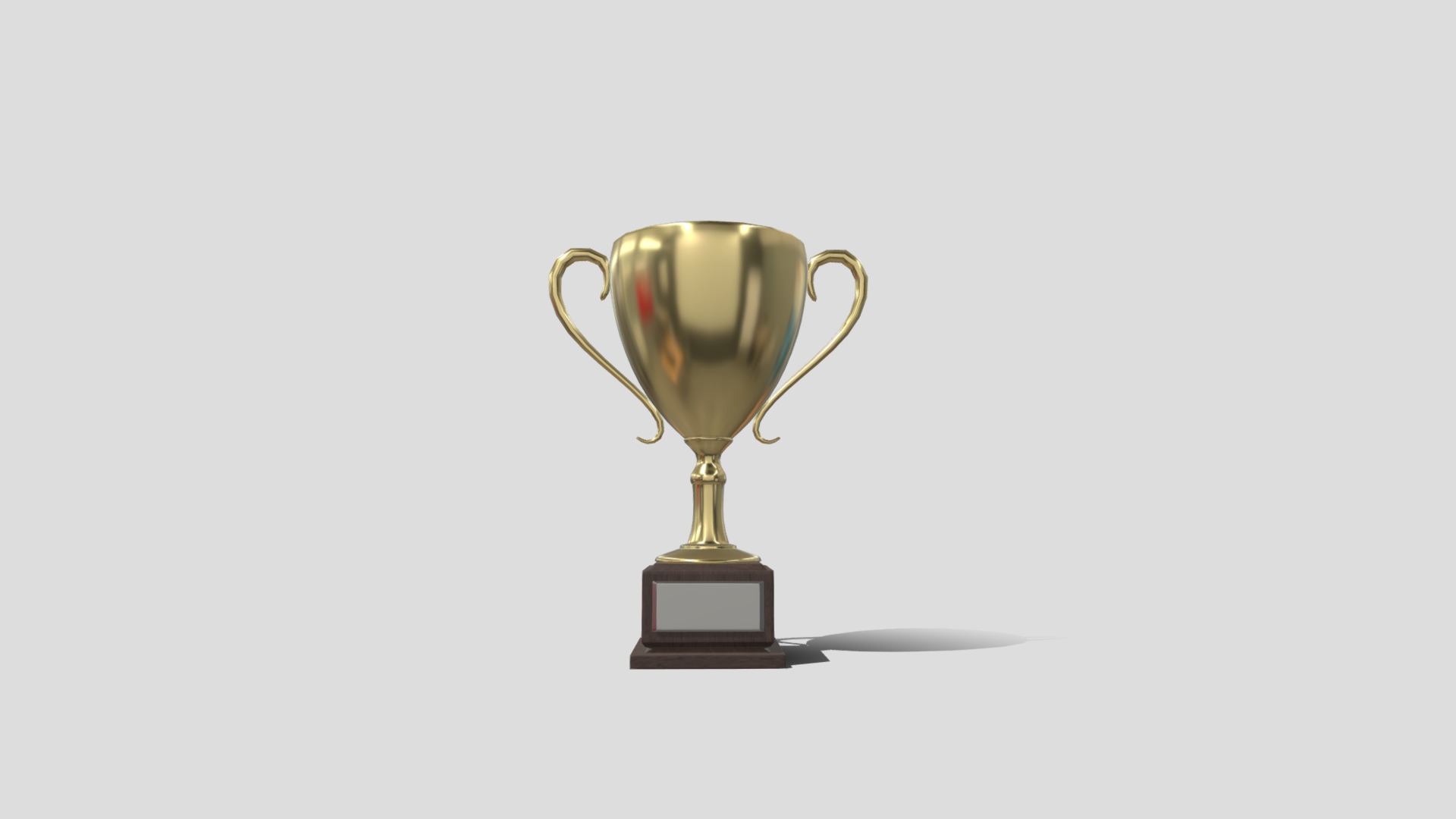 3D model Gold Trophy - This is a 3D model of the Gold Trophy. The 3D model is about a gold trophy with a silver base.