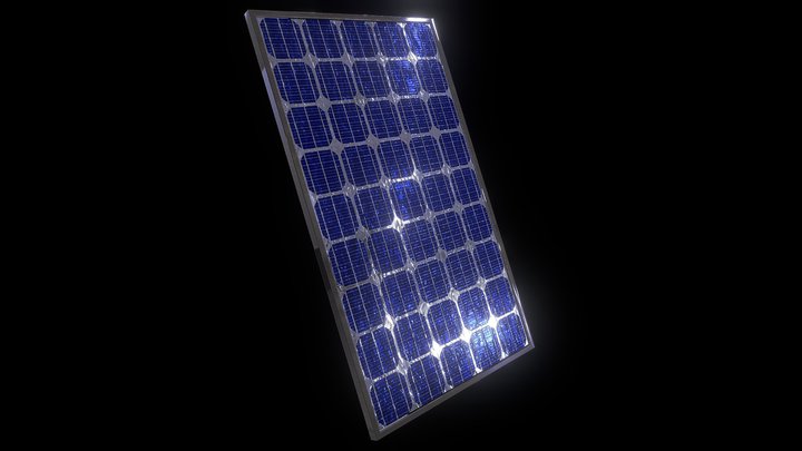 low poly solar panel 3D Model