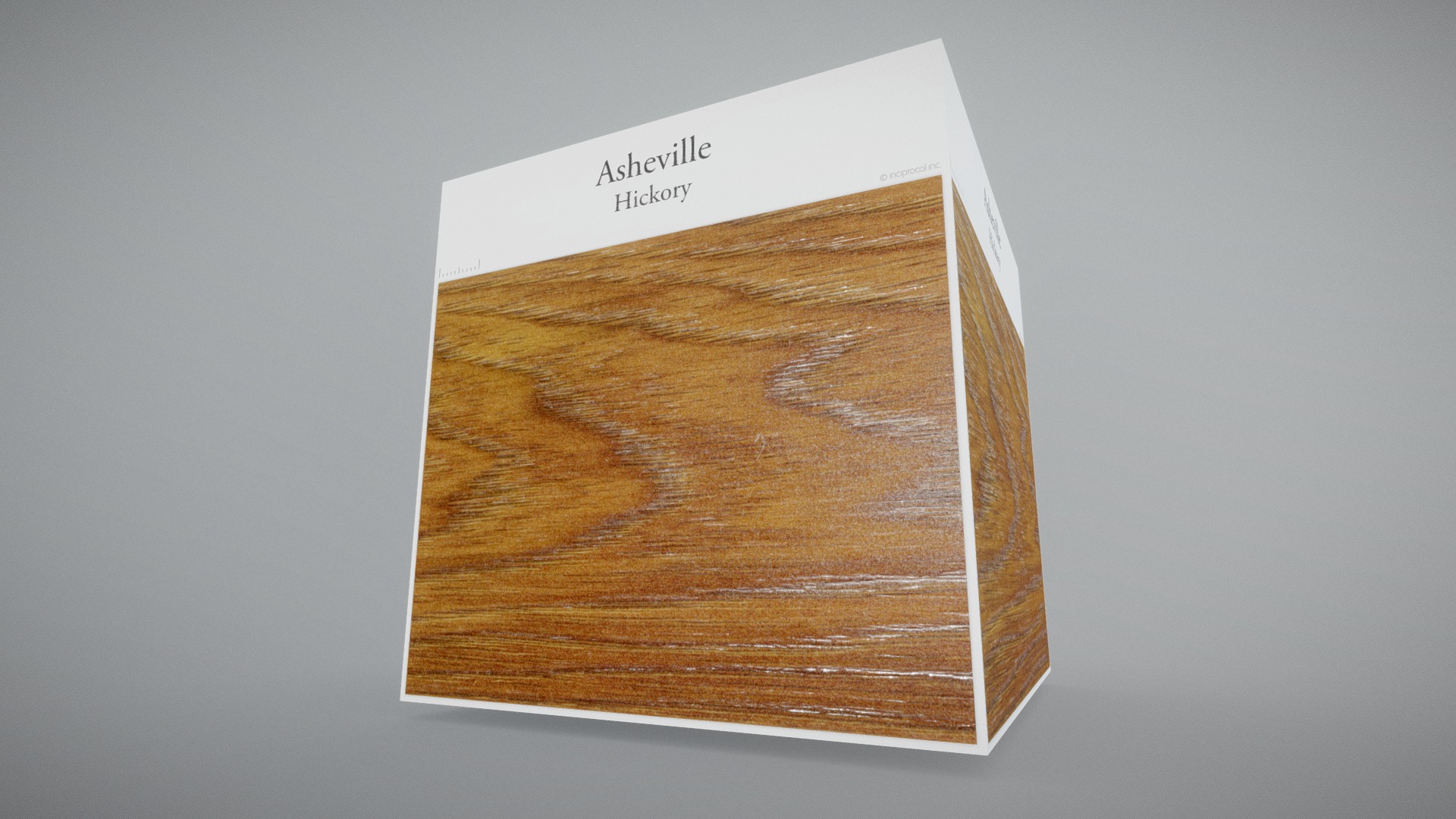 3D model Asheville (Hickory) - This is a 3D model of the Asheville (Hickory). The 3D model is about a wooden box with a label.