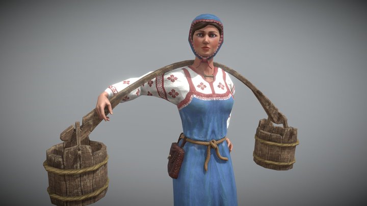 Peasant (Villager) Woman 3D Model