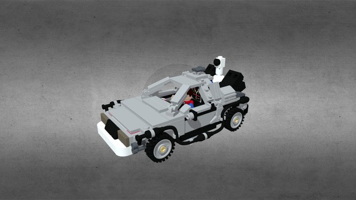 Lego DeLorean time machine 3D Model