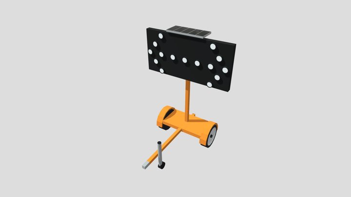 Trailer Mounted Arrow Sign 3D Model