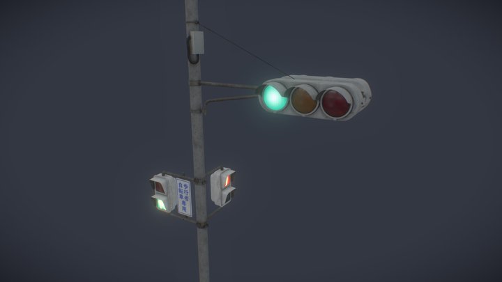 Japanese Traffic Light 3D Model