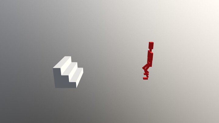 bones walking, stairs and jump animation 3D Model