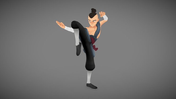 Stylized Teen Fighter 3D Model