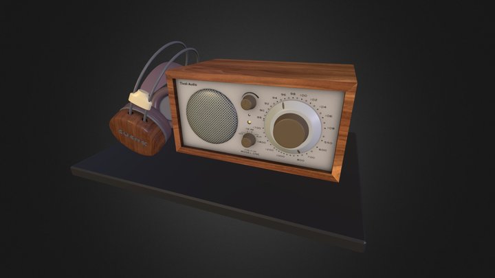 Radio and headphones 3D Model