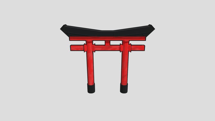 Japanese Tori low poly 3D Model