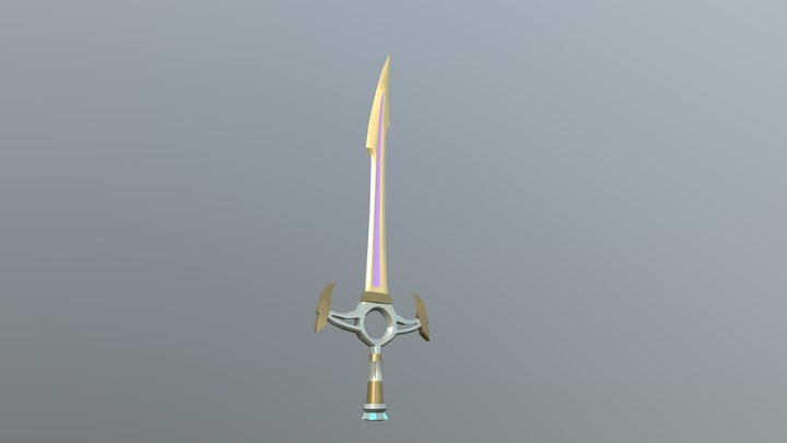 Fantasy sword Low poly 3D Model