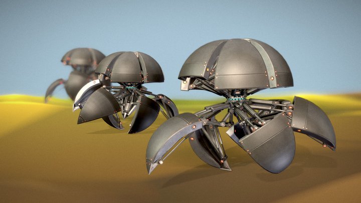 Sphere-Bots Run-Cycle Test on Rough Terrain – Kostenloses 3D-Modell STL