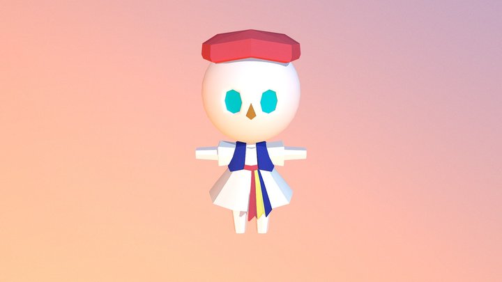 Low Poly Mascot 3D Model
