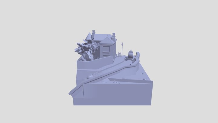 DAE Diorama - Grandma's house (texture problem) 3D Model