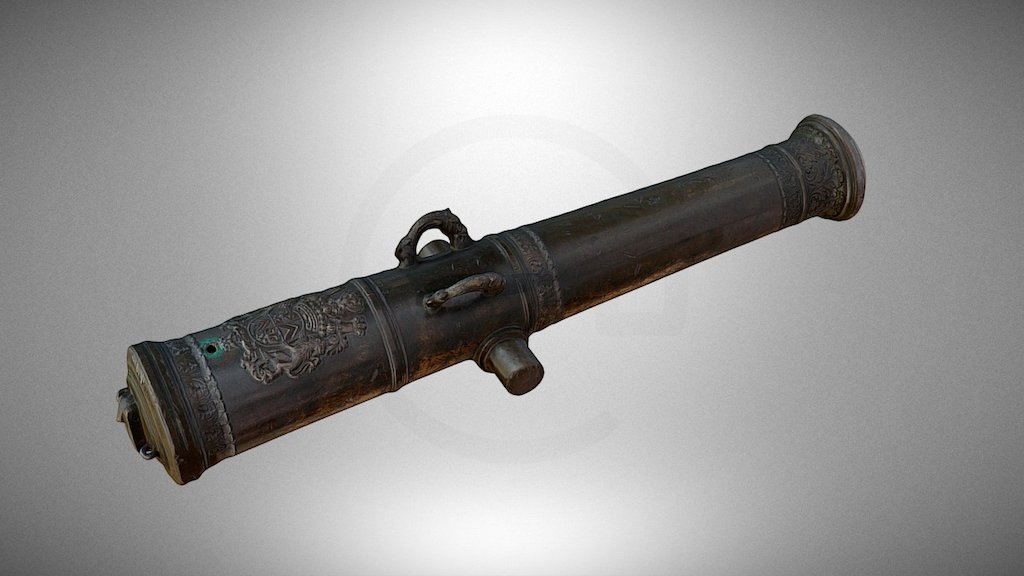 Barrel of red bronze cannon - Download Free 3D model by Virtual Museums ...