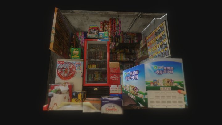 China Grocery Store 3D Model