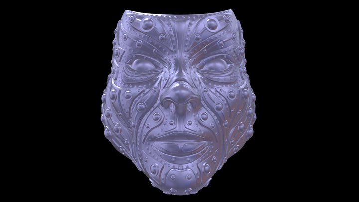 Face-Of Steel Men Ring 3D Print-GGCP-418 . 3D Model