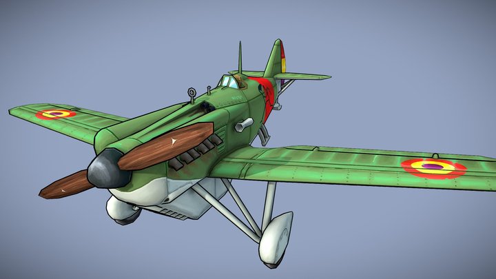 Dewoitine D.500 - DAE Game Art Assignment 3D Model