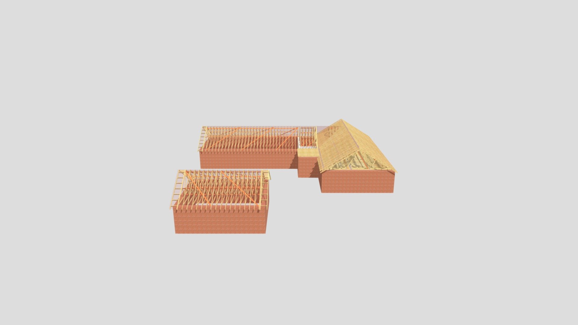 Standard trusses with scissor vaulted roof — Sketchfab embed 3D viewer