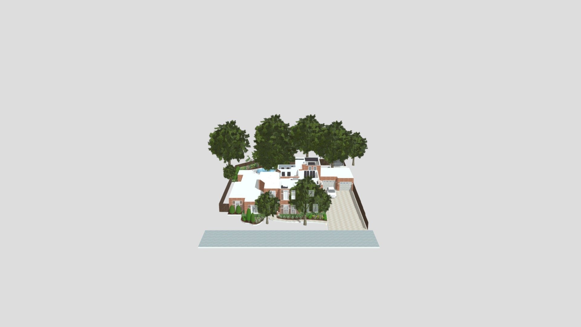 Trendy family house at christmas — Sketchfab embed 3D viewer