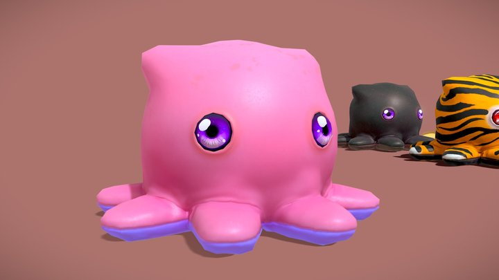 Cute Octopuss 1  - Animated 3D Model