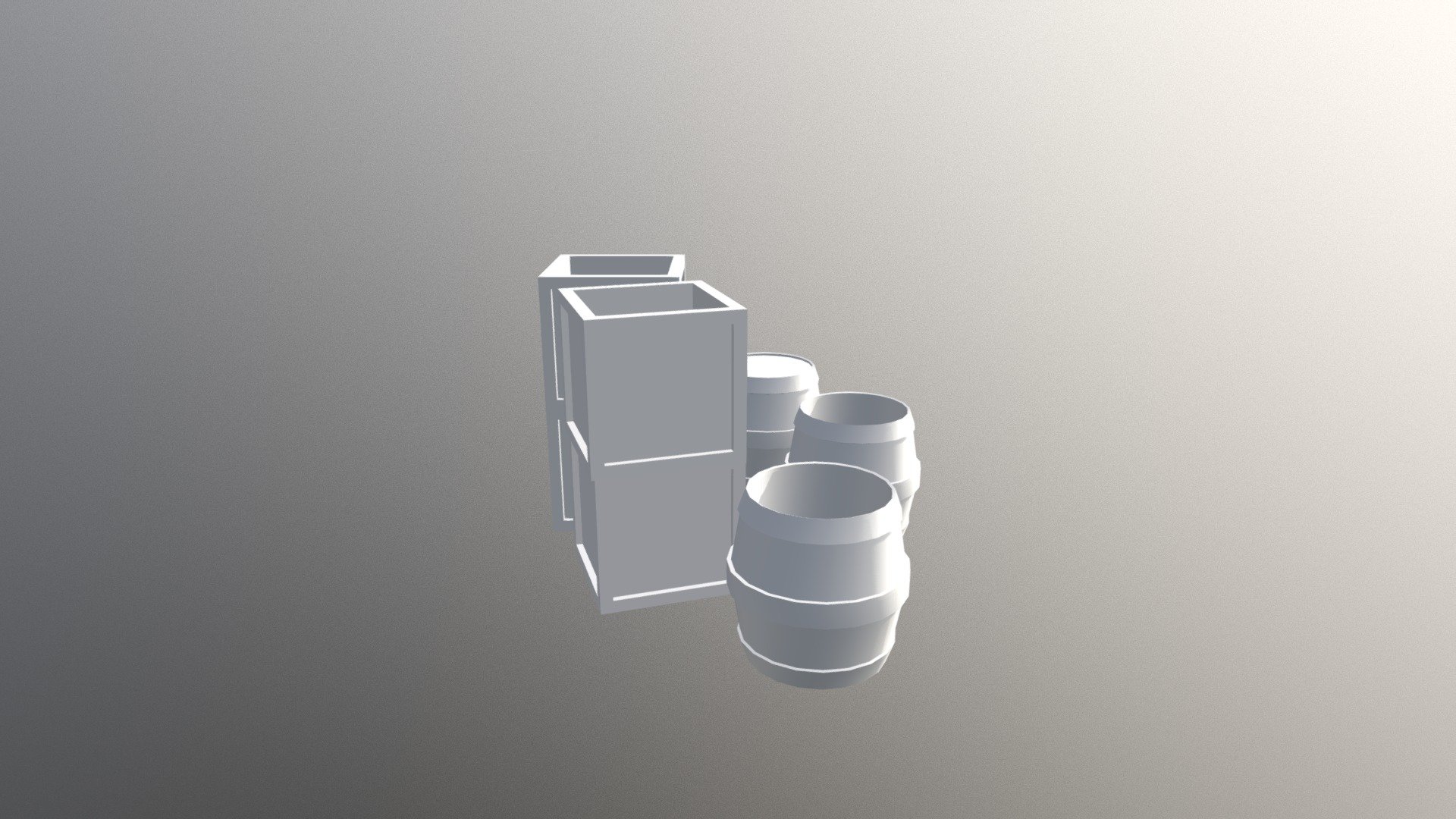Barrel And Crates - 3D model by Atom1405 [3e4ba10] - Sketchfab