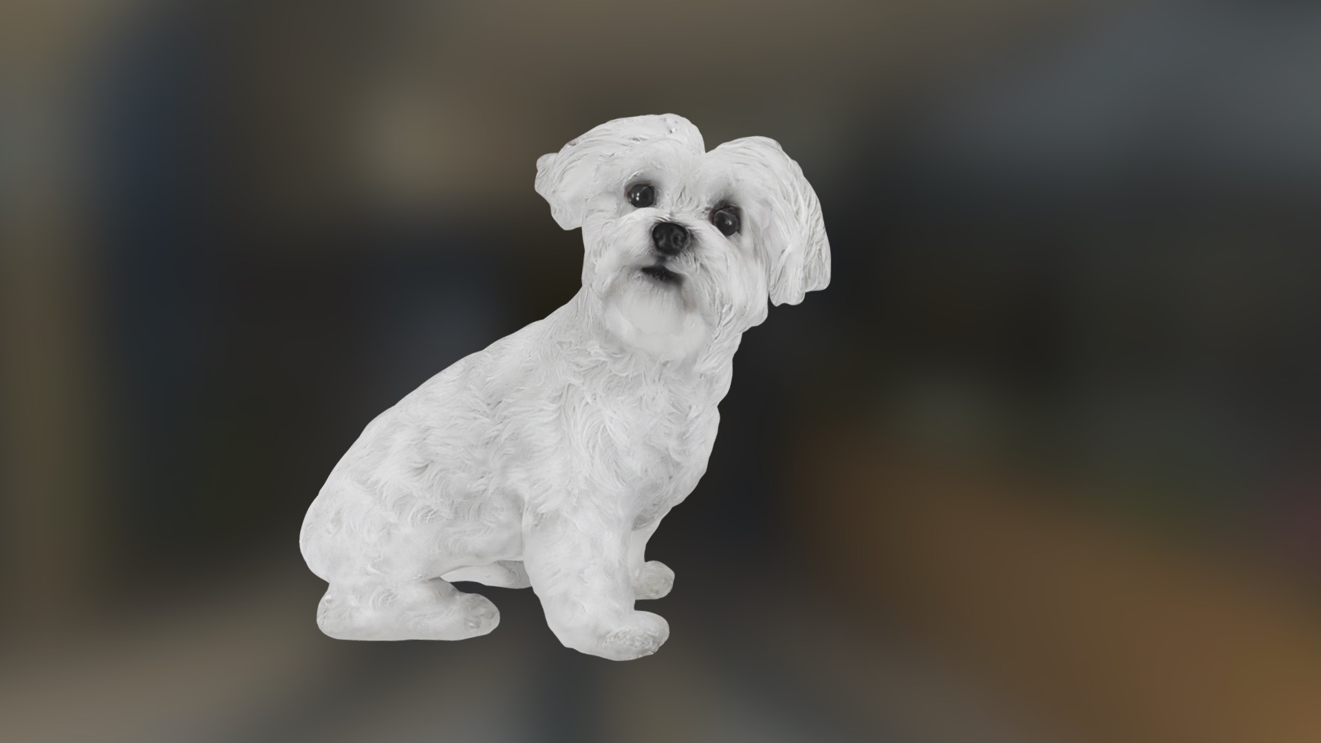 3D model Whaaat? - This is a 3D model of the Whaaat?. The 3D model is about a white dog with a black background.