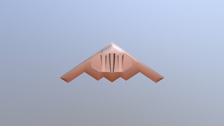 B2 Bomber Stealth Solid Model 32scale Resurfaced 3D Model