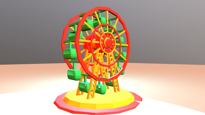 Low Poly Ferris Wheel 3D Model