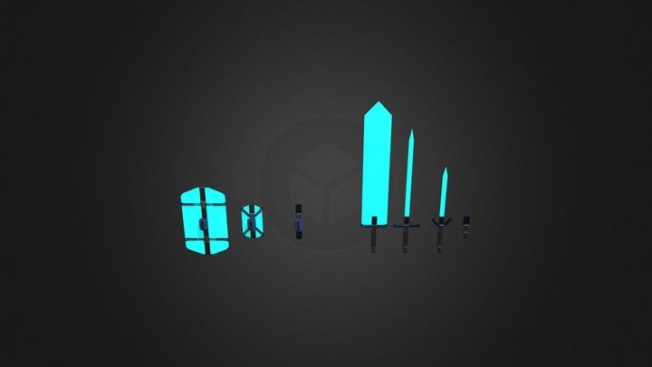Cyber Sword & Shield 3D Model