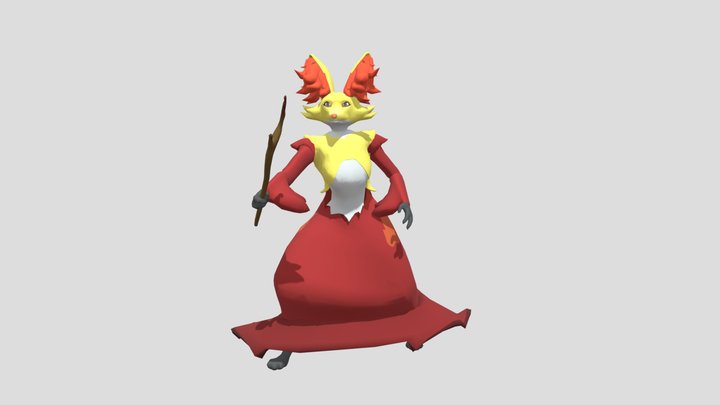 Stylized Delphox 3D Model