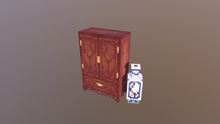 Chinese style wardrobe 3D Model