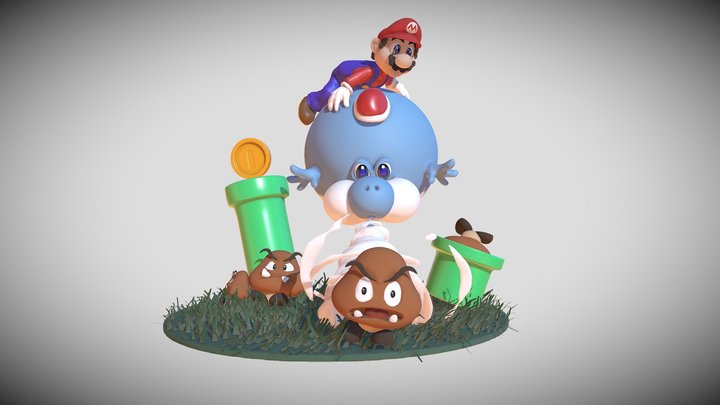 Recursos de personagens do jogo Super Mario e Yoshi Modelo 3D - TurboSquid  1684380