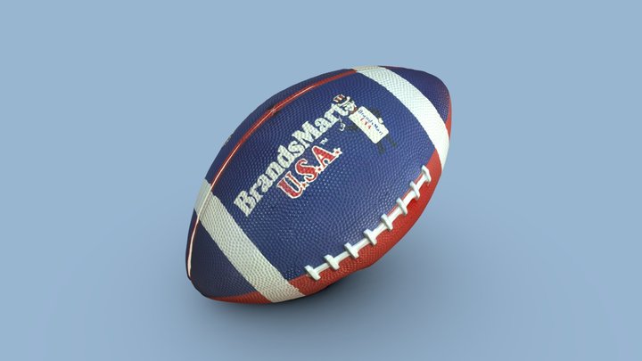 American Football ball Scan 3D Model