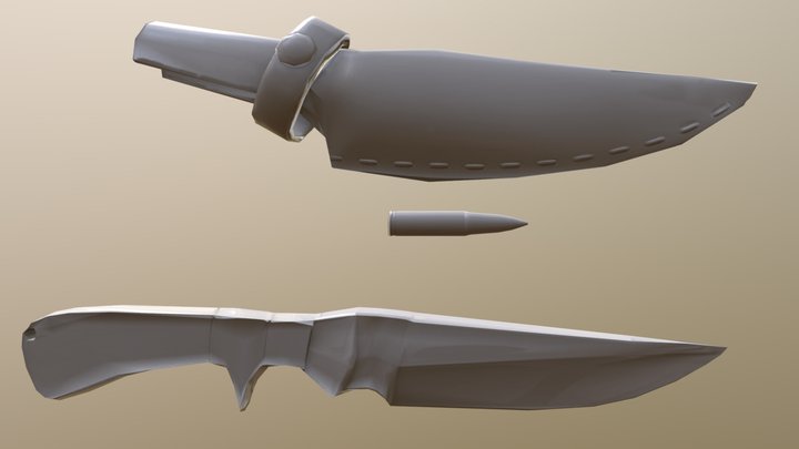 Knife and Accessories 3D Model