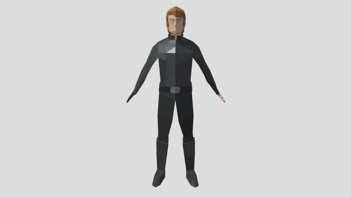 Low Poly Luke Skywalker ROTJ 3D Model