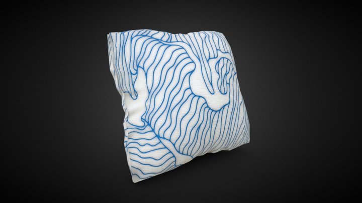 Simple waves cushion/Pillow 3D Model