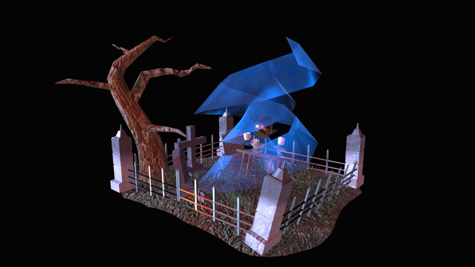 Haunted Graveyward Tea Party -- Midterm - 3D model by hailsmarie97 ...