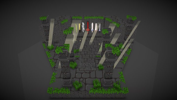 Adventure Time Finn's Swords Ruins 3D Model