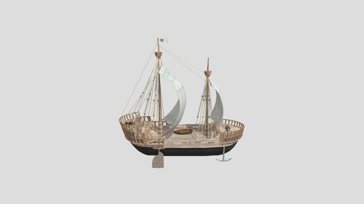Boat depicted on the Chest of St. Simeon (ZADAR) 3D Model