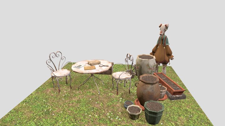 Grandma's house - 3 Simple props 3D Model