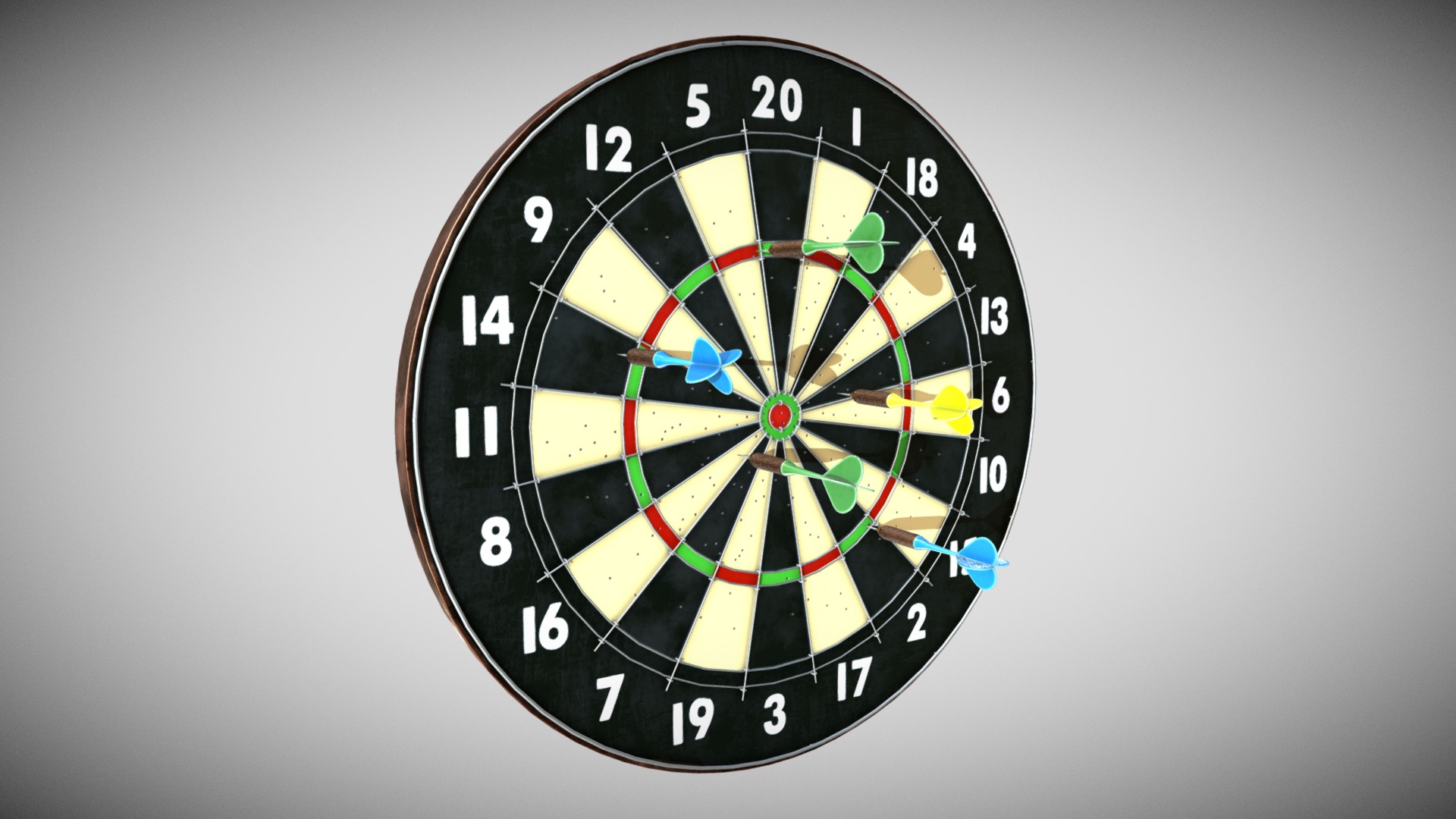 3D model Darts game - This is a 3D model of the Darts game. The 3D model is about a black and gold clock.