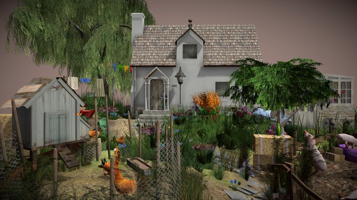 DAE Diorama retake – Small farm 3D Model