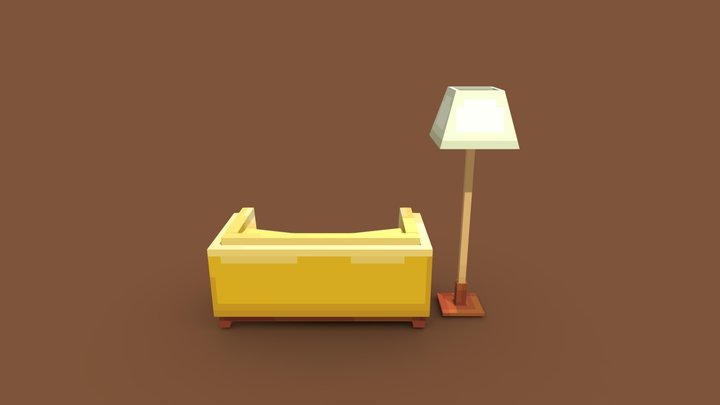 Living room set 3D Model