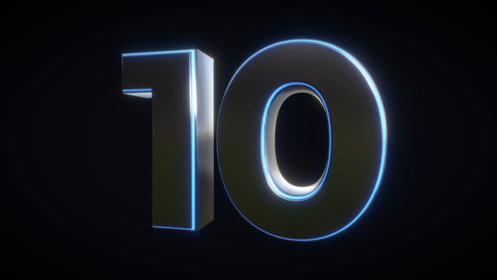 3D Number - 10 (TEN) – Kostenloses 3D-Modell STL