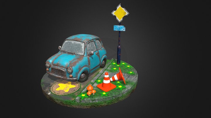 Kirby Car 3D Model