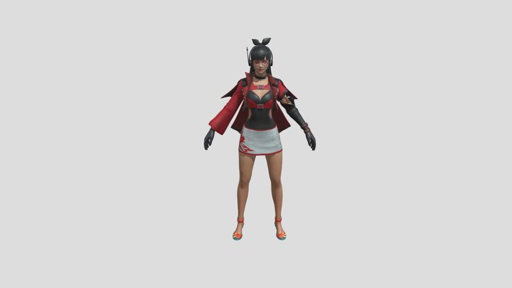 Cewe Rok Putih 3D Model