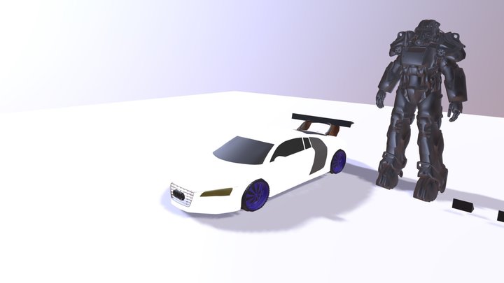 Audi With Spoiler 3D Model