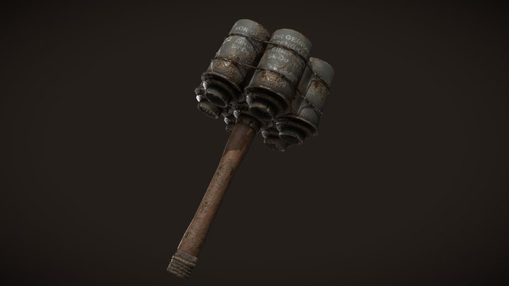 Stielhandgranate BF1 fanart 3D Model
