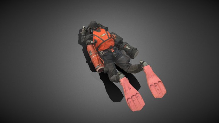 CCR Liberty Sidemount diver 3D Model