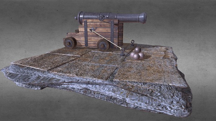 Anciente Cannon 3D Model