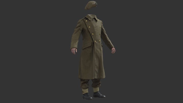 English Officer Uniform - WW2 Scanned Asset Pack 3D Model